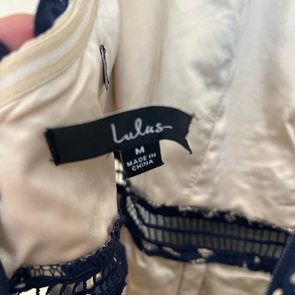 NWOT Divine Destiny Navy Blue Lace Midi Dress - Picture 11 of 11